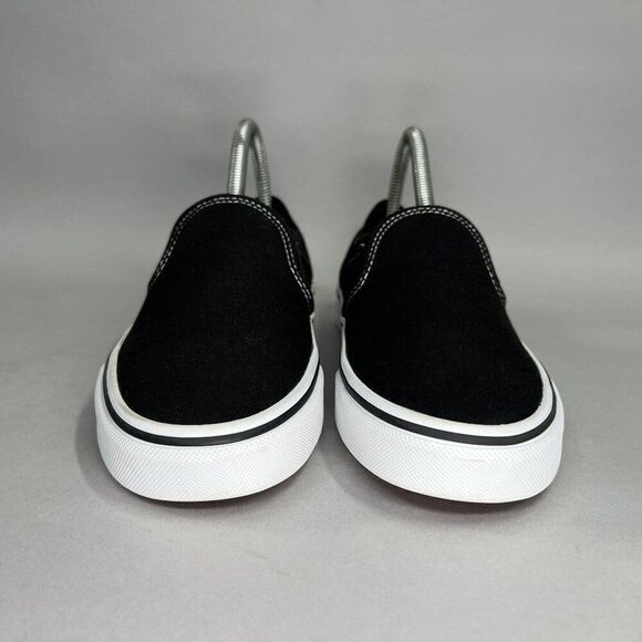 Vans Shoes Women's‎ Size 7 Black Canvas Low Slip On Skate Sneakers - Picture 2 of 11